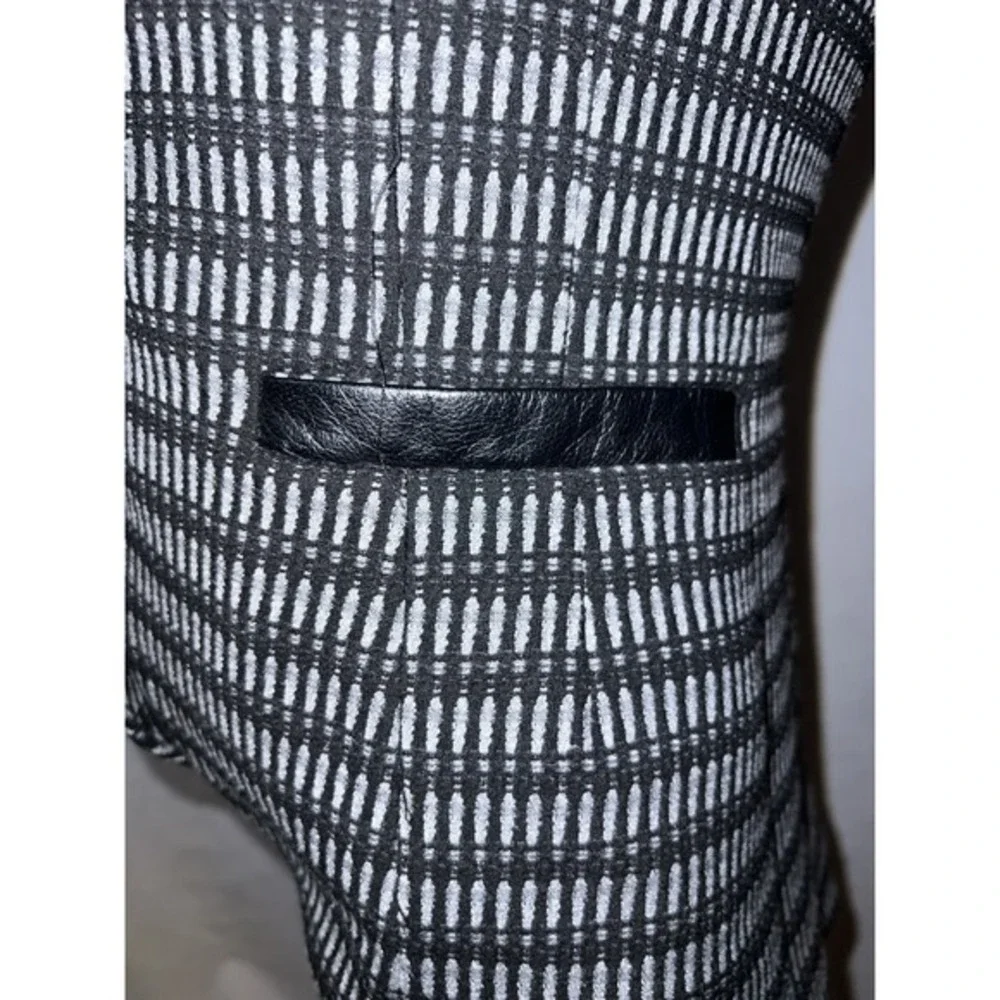 Nanette Lepore Jacket Women's Size 4 Blue Black Geometric Career 1-Button Blazer